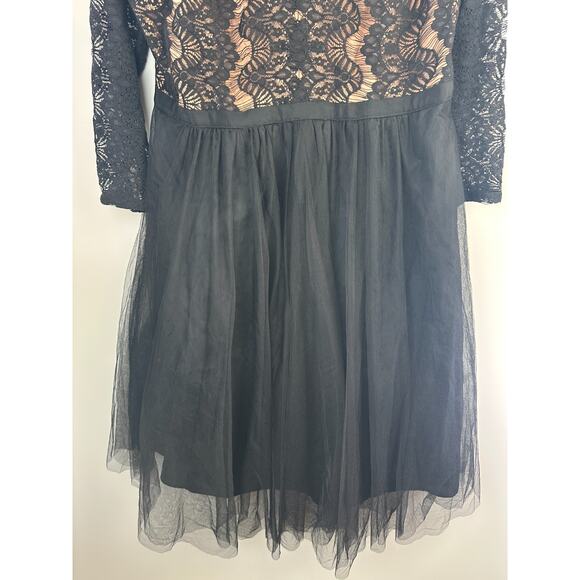 City Chic Rare Beauty Dress Lace Fit & Flare Black A Line Tulle XL Plus Size 22 - Picture 12 of 16